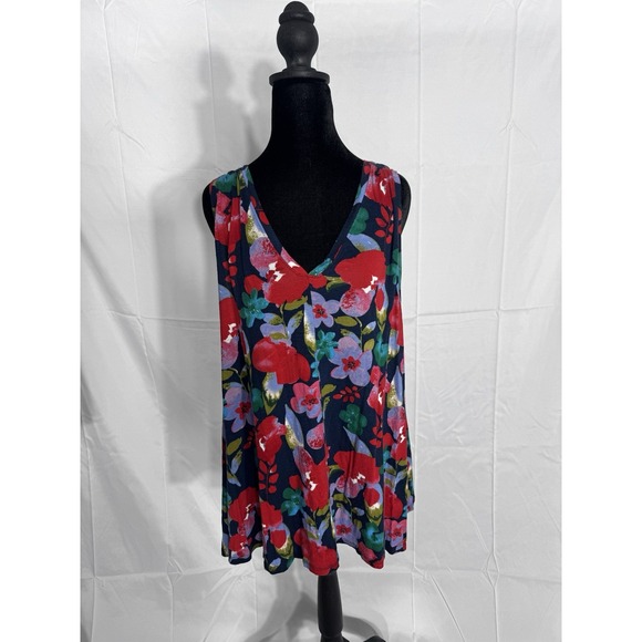 Colette Lilly Tops - Colette Women's 3X Floral Tank Top Sleeveless V-Neck Rayon Spandex Stretch Shirt